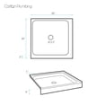 thumbnail image 2 of Marquette 36" x 36" Double-Threshold Shower Pan Base with Center Drain in Glossy White, 2 of 6