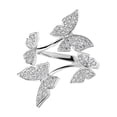 thumbnail image 1 of Ajustable Joyería para Mujeres Anillos Abiertos Ajustable Boda y Accesorios Chicas Volando Mariposas Anillo de Plata Anillo de Cristal, 1 of 8