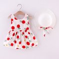 thumbnail image 3 of FRSASU Kids Clothes ,Toddler Baby Girls Sleeveless Oranges Print Princess Dress Hat Outfits Red 1-2 Years, 3 of 8