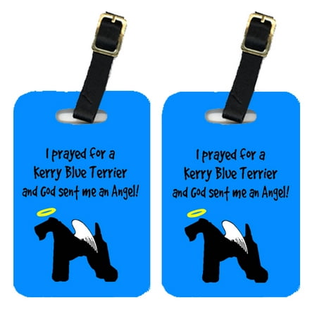 Pair of 2 Kerry Blue Terrier Luggage Tags