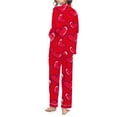 thumbnail image 4 of Womens Pajama Sets Trendy 2 Piece Valentines Day Print V Neck Button Long Sleeve Set Sleepwear Fall Fashion,Red,XXXL, 4 of 5
