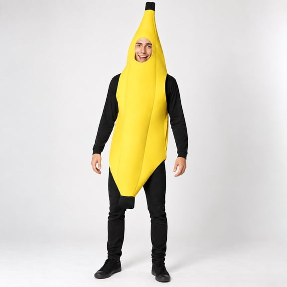 Adult Banana Costume Yellow Fruit Halloween Party Costume