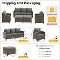 thumbnail image 6 of ELPOSUN Patio Furniture Set, 5 Pieces Outdoor Patio Sectional Sofa Set, All-Weather Wicker Rattan Outdoor Conversation Set with Ottoman for Poolside, Backyard, Brown Wicker Dark Grey Cushions, 6 of 7