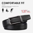 thumbnail image 3 of Sendefn Men's Leather Belt Automatic Ratchet Buckle Slide Belt for Dress Casual Trim to Fit with Gift Box, 3 of 7