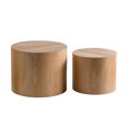 thumbnail image 4 of Tcbosik Nesting Coffee Table Set of 2, Modern Coffee Table & End Table, Round Center Table for Living Room, Bedroom, Space Saving, Light Oak, 4 of 6