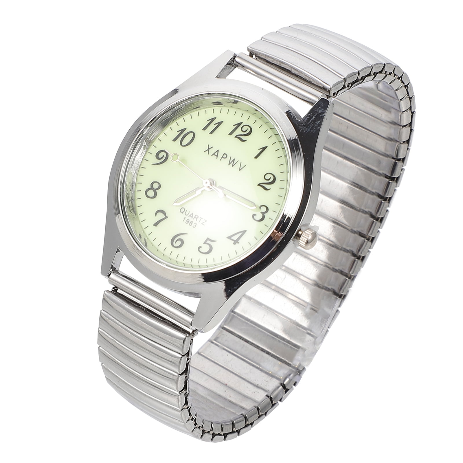 Watch Wristwatch Elderly Band Elastic Digital Casual Stretch Women Number Wrist Read Expansion