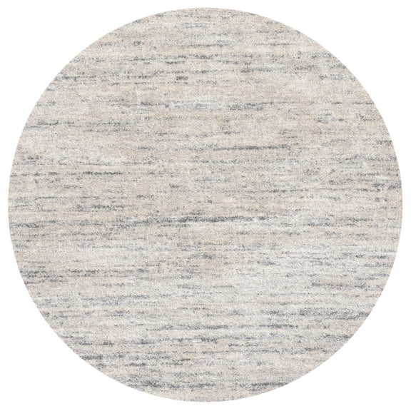 SAFAVIEH Retro Gorica Striped Area Rug, Ivory/Dark Grey, 6' x 6' Round