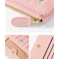 thumbnail image 4 of MINKUROW Small Wallet for Girls Women Tri-folded Wallet Cash Pocket Card Holder Coin Purse with ID Window elegant youthful and cute- -flowers-balck, 4 of 5