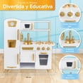 thumbnail image 2 of Kids House Cocina de Madera Elite White, Cocinita de Juguete para Niña Color Blanco con Dorado, Detalles de Lujo, con Puertas Que Abren y Cierran de Verdad, 2 of 5