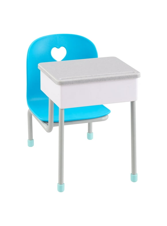 My Life As Plastic Student Desk with Blue Seat for 18 inch Dolls