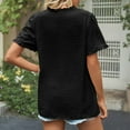 thumbnail image 2 of Fashion $15 & under Olyvenn Blouses for Women Dressy Casual Solid Color Button Down Short Sleeve Top Chiffon Elegant Stylish Summer Tunics 2025 Black 10, 2 of 8