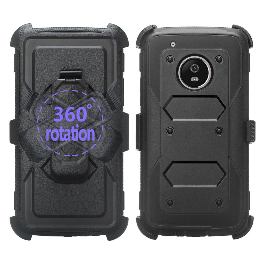 Moto G Plus 5th Generation Case Moto G5 Plus Case Case Triple Protection 3 1 w Built in Screen Protector Heavy Duty Holster Shell Combo Case for Moto G5 Plus Black Walmart