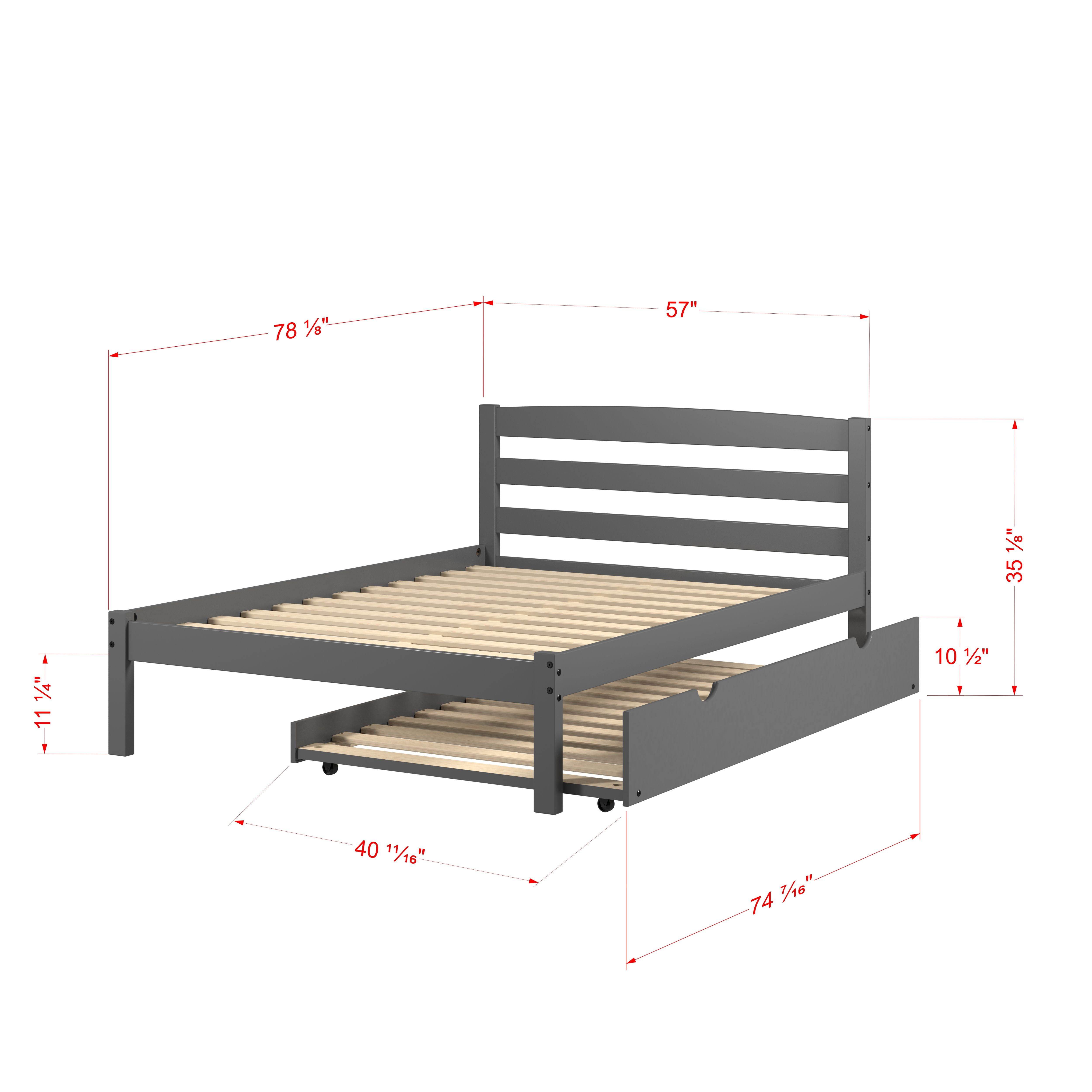 Donco Kids Econo Scandinavian Full Dark Grey Bed, Full, Dark Grey