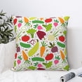 thumbnail image 6 of Rateoe Cartoon Vegetables Pattern Throw Pillow Cover Premium Pillow Stuffer Sham Square for Decorative Cushion Bed Couch Sofa(Pillow insert not included), 6 of 8