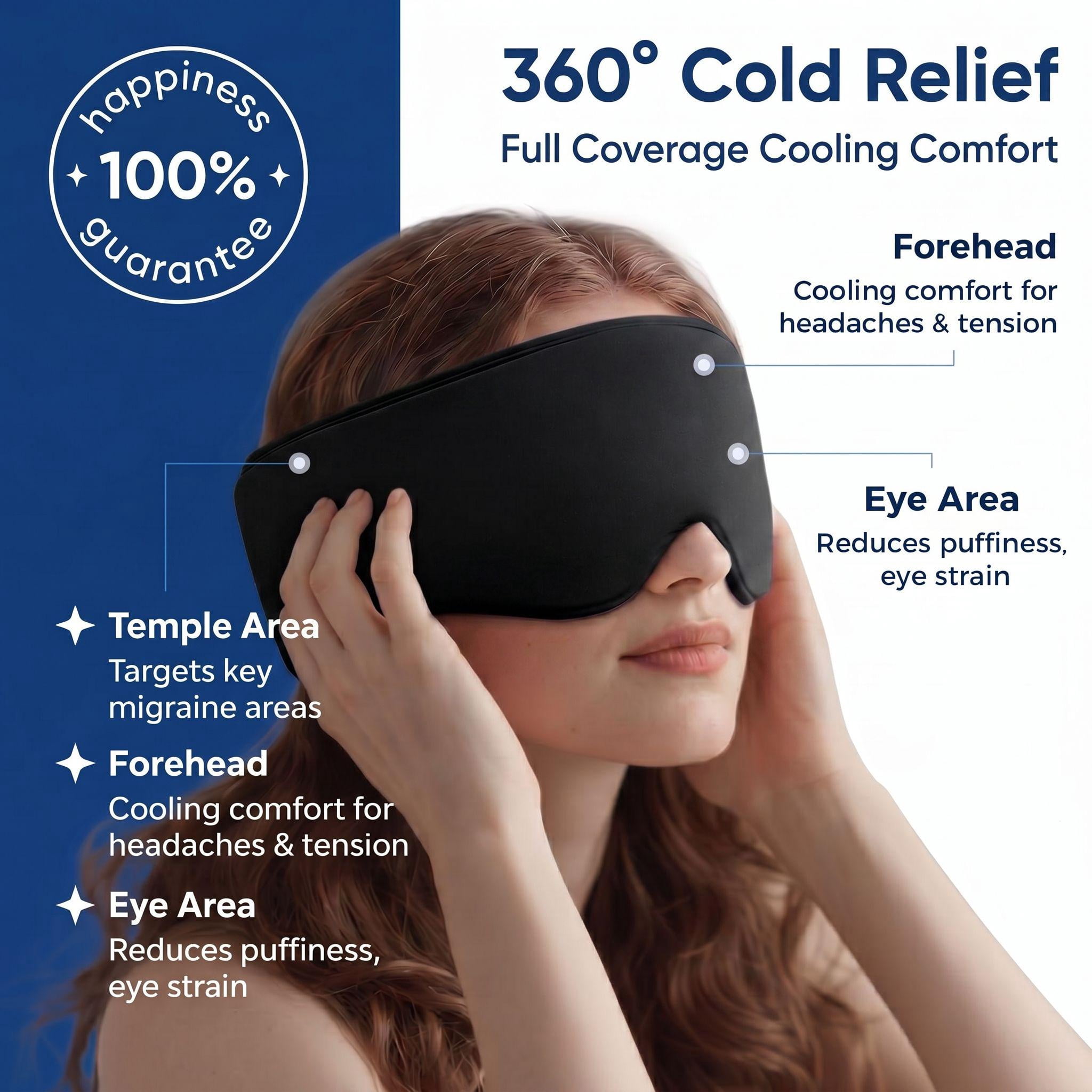FACEMOON Cooling Eye Mask with Gel, Reusable Cold Compress for Puffy Eyes, Itchy/Tired Eyes Comfort & Relaxation