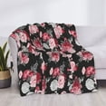 thumbnail image 3 of Disketp Rose Flowers Flannel Blankets - Thick and Warm Blanket for Winter, Soft Fuzzy Plush King Blanket for All Seasons60"x50", 3 of 6