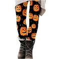 thumbnail image 4 of Enjoytime Comfy Pants Women Vintage Printed Elastic Waist Yoga Pants Loose Casual Workout Halloween Women Leggings Orange XL, 4 of 6