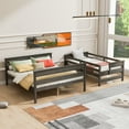 thumbnail image 3 of Harper & Bright Designs Wood Twin XL over Queen Bunk Bed with Ladder, Detachable Bunk Bed Frame with Guardrail, Can be Separate into 2 Platform Bed, Gray, 3 of 13