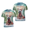 thumbnail image 3 of Merry Christmas Santa Reindeer Antlers Scottish Terrier Sleigh Xmas Winter Holiday All Over Print 3D Shirt Unisex Merch Scottie Dog Lover Gifts - 00023, 3 of 6