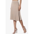thumbnail image 3 of Women's PLUS Simple Foldover Stretch A-Line Flared Knee Length Skirt Comfy Stylish, 3 of 7
