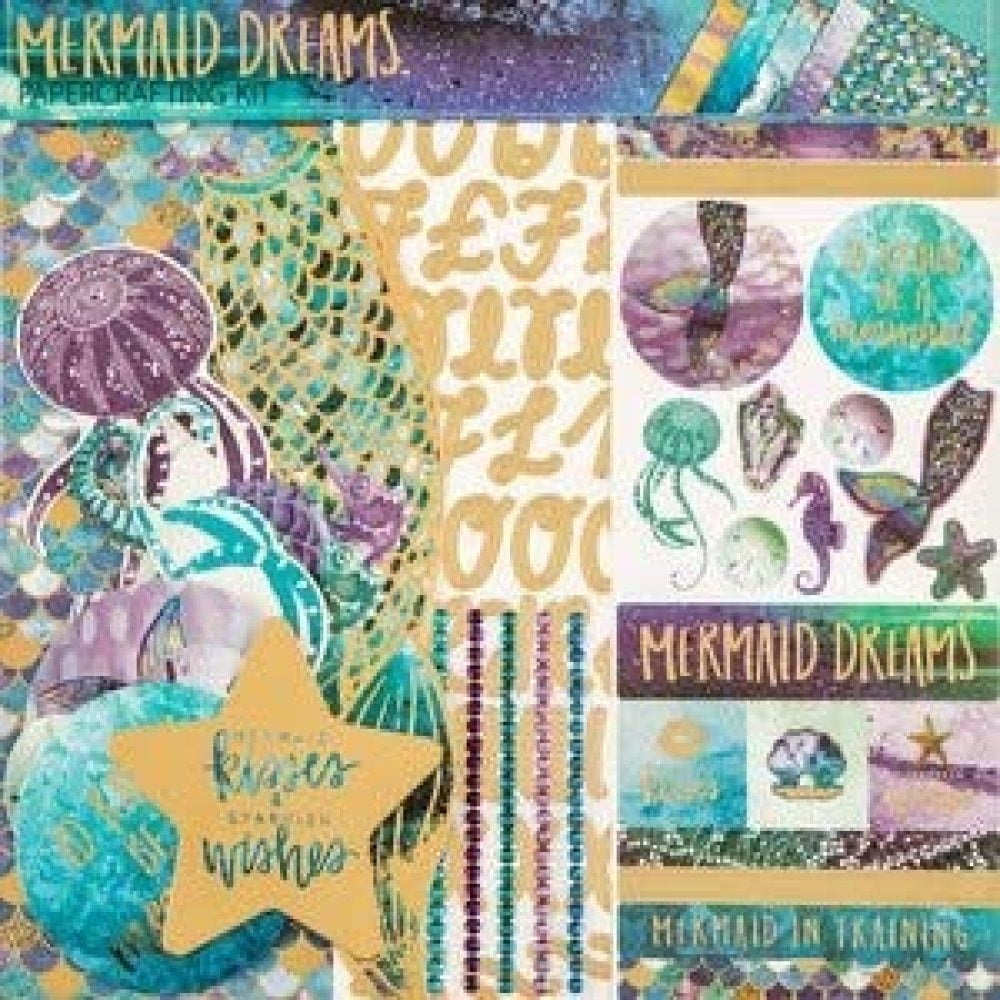 Ocean Life Scales Mermaid Dreams 12x12 Scrapbooking Page Kit Photo Albums Shells Tails