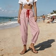 thumbnail image 6 of Gytharion Women's Stripes Cuffed Pants Drawstring Elastic Waist with Pockets Casual Loose Trousers, 6 of 8