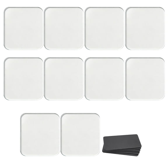 10PCS Acrylic DIY Fridge Magnets Picture Square Photo Frames Clear Craft Set for Home Classroom Office Cabinet Decoration Gift