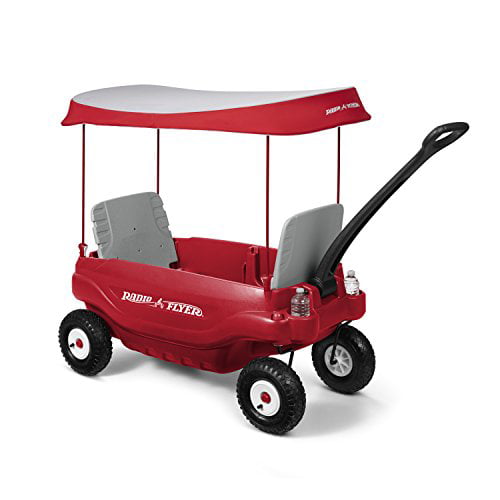 Radio Flyer 3106X Deluxe Plastic All Terrain Family Ride On Pull Kid Wagon,  Red