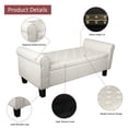 thumbnail image 3 of Fionafurn Flax End of Bed Storage Ottoman Bench,19.7" D x 51.2" W x 20.5" H, Creamy White, 3 of 8