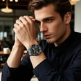 thumbnail image 6 of Poedagar Watch for Man Luxury Chronograph Men Watch Stainless Steel Quartz Male Watches, 6 of 9