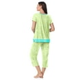 thumbnail image 3 of Layla Women's Sleepwear 2-Piece Knit Short Sleeve Top and Pant Pajama Set, Sizes XS-4X, 3 of 6