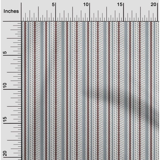 oneOone Georgette Viscose Fabric Stripe|Diamond & Triangle Geometric Print Fabric By The Yard 42 Inch Wide