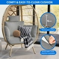 Dextrus Wicker Egg Chair Outdoor Indoor Oversized Lounger with Stand