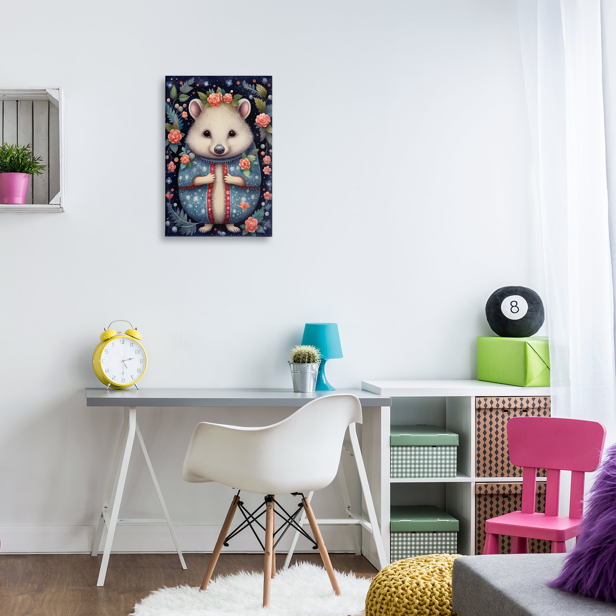Stupell Industries Woodland Pattern Hedgehog Animals & Insects Painting Gallery Wrapped Canvas Art Print Wall Art, 16 x 24