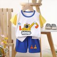thumbnail image 2 of UAYOTSE Baby Boys Girls Summer Outfits Set Clothes 6M 1T 2T 3T Toddler Boys Short Sleeve Tops and Elastic shorts 2 Piece Casual Summer Clothing for Kids Boys Girls,Sizes 18-24 Months, 2 of 4