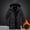Black, variant on Men's Thicken Parka Jacket Fleece Lined Zipper Padded Long Jacket with Pockets Plus Size Winter Warm Thicken Windproof Coat