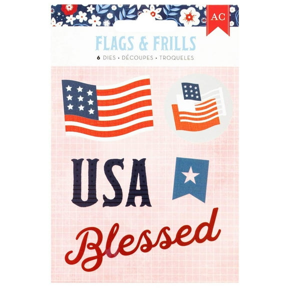 American Crafts Flags And Frills Metal Die Set-6/Pkg