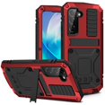 thumbnail image 1 of Pour Samsung S23 Cadre en Métal Support Trois-Protection Étui Rouge, 1 of 5
