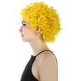 thumbnail image 3 of HPO Adult Women’s Short Curly Colorful Celebrity Wig, Yellow Color , Best Halloween Costume Party, Synthetic Fiber, 3 of 8