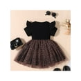 thumbnail image 3 of Qmyliery Kids Girls Casual Dress, Short Sleeve Leopard Printed Ruffled Bowknot Mesh Patchwork Dress, 3 of 8