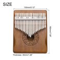 thumbnail image 2 of Unique Bargains 21 Keys Thumb Piano, Deep Brown Mini Portable Finger Piano Solid Koa-Wood Flower Pattern Handrail, 2 of 6