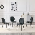 thumbnail image 5 of Dining Chairs Set of 4 Black Diamond PU Leather Metal Black 33.6" for Kitchen, 5 of 8