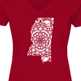 thumbnail image 4 of Inktastic Mississippi Silhouette Mandala Women's V-Neck T-Shirt, 4 of 5