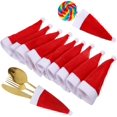 thumbnail image 1 of 12 Pcs Mini Chapeaux de Père Noël pour Artisanat, Petits Chapeaux de Père Noël Rouges, Petit Chapeau de Père Noël pour Décorations de Table de Noël, Chapeaux de Père Noël Miniatures pour Bouteilles de Vin et Porte-Couverts, 1 of 6