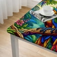 thumbnail image 4 of nygtbtfer Tropical Tablecloth Fitted Table Cover for Tables  Wipeable Elastic Table Cloth for Outdoor Picnic Camping Dining Party, Vintage Botanical Green Palm Leaves Flower, 4 of 7