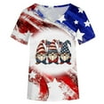 thumbnail image 4 of Fartey Womens 4th of July Shirts Summer V Neck Short SleeveShirts Funny Gnome Graphic Tees Loose Comfy Independence Day Patriotic Tops Red XXL, 4 of 4