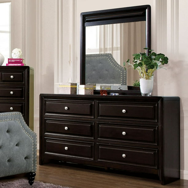 Furniture Of America Alderson 2 Piece Dresser And Mirror Set Espresso Walmart Com Walmart Com