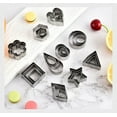 thumbnail image 2 of Rwvbm 30-Piece Stainless Steel Cutter Set Geometric & Flower Shapes Star & Embossed Designs DIY Baking Tools for Cookies Rust- &, 2 of 5