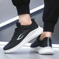 thumbnail image 2 of Lightweight Slip On Sneakers for Men Casual Breathable Lace Up Running Shoes Non Slip Work Shoes with Arch Support White 9.5, 2 of 8