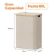thumbnail image 4 of Cesto para la Ropa Sucia de 80L con Tapa, Cesta para la Colada con Asas de Bambú y Una Bolsa Extraíble, Cesto de Ropa Plegable Grande para Dormitorio, Cuarto de Baño, Lavadero, Beige, 4 of 9